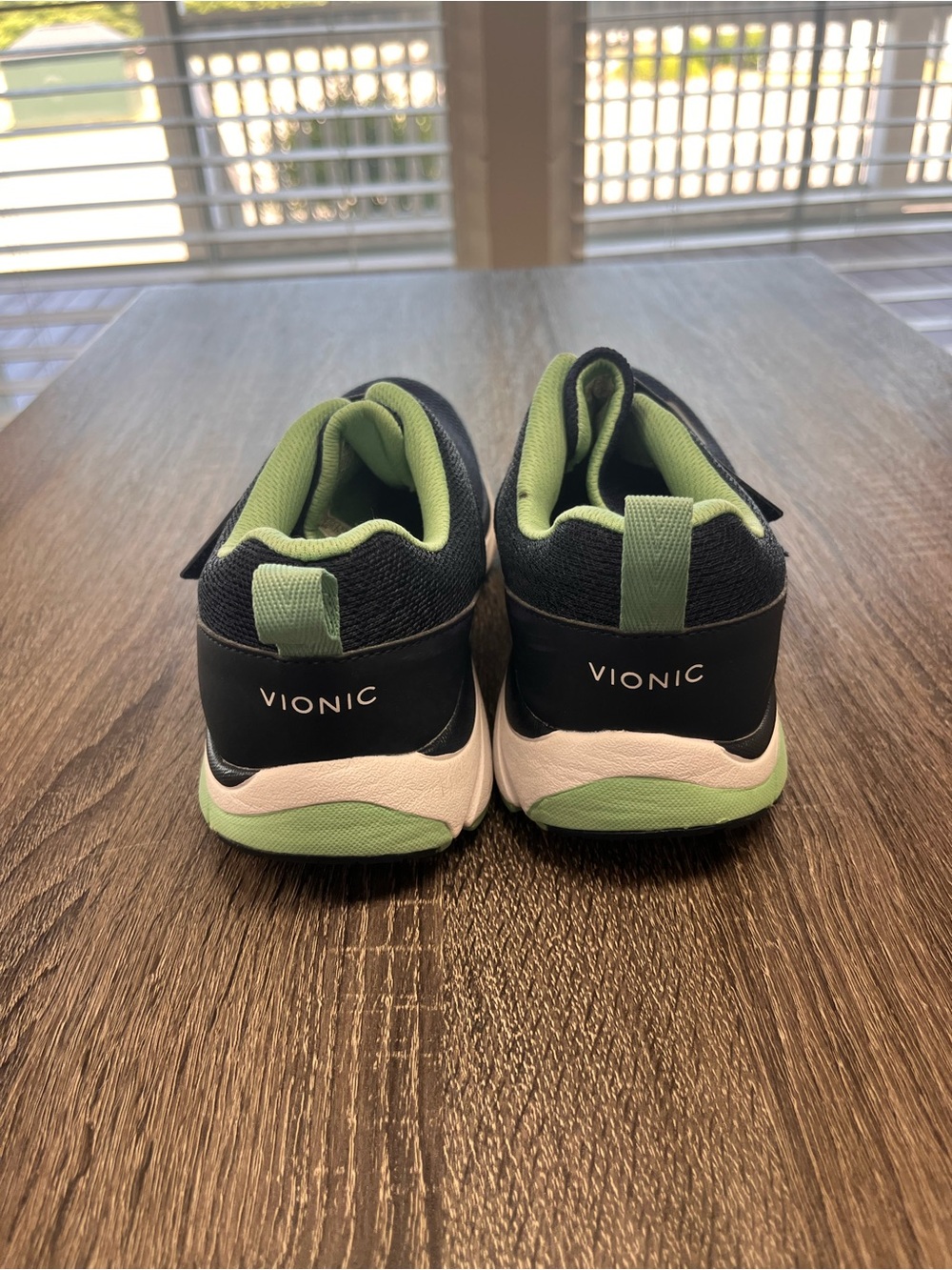 Vionic Navy Knit Slip-On Sneaker with Mint Interior - Picture 2 of 3